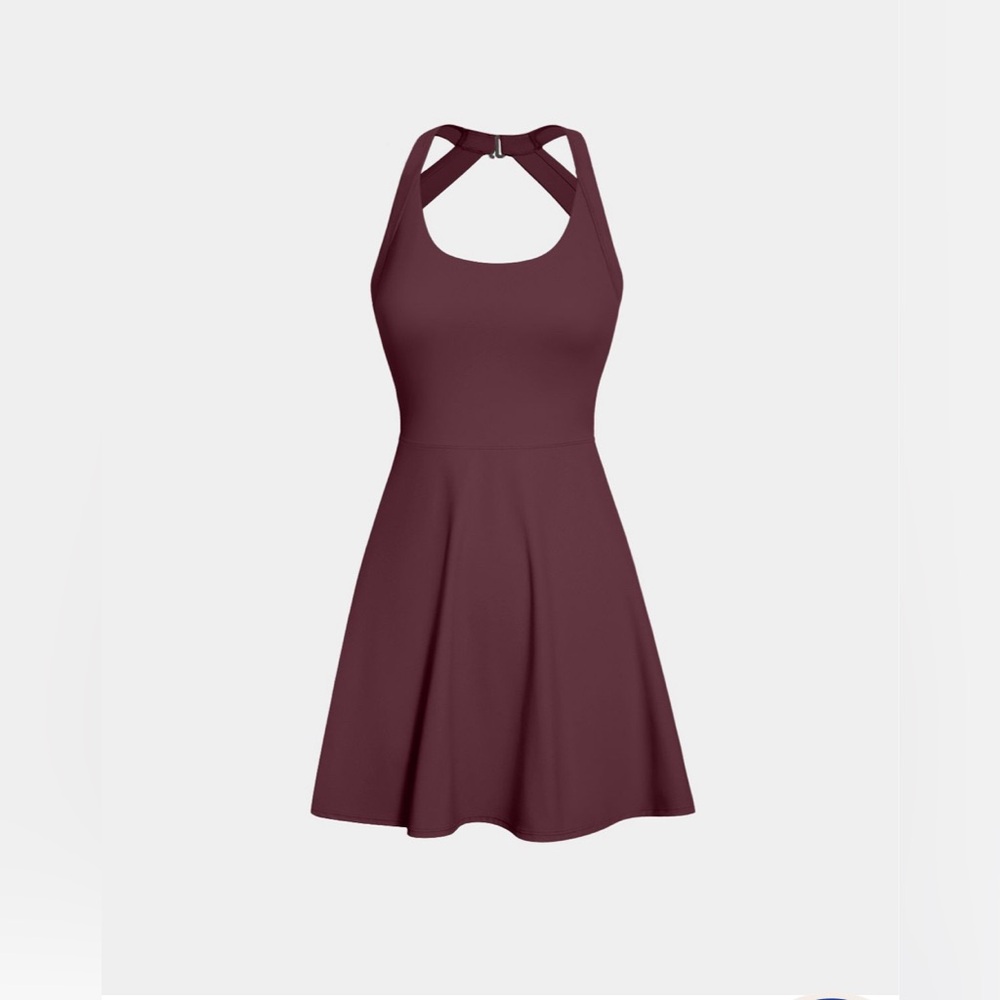 Halara Backless Cut Out Twisted Side Pocket 2-in-1 Exercise Dress-Easy Peezy